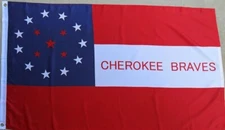 Cherokee Braves Indian Premium Quality Super Poly 3x5 Flag Banner 100D FABRIC
