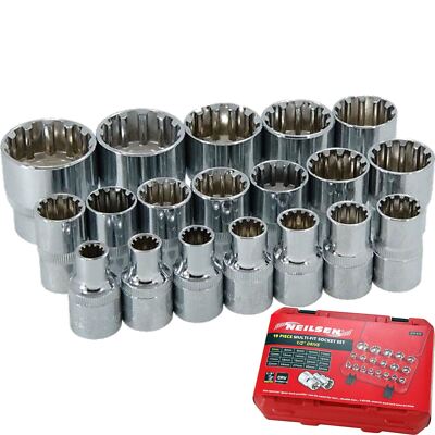 Neilsen metrisch Multi Drive Steckdosen 8 mm - 32 mm Steckschlüsselsatz in BMC 19 Stck. 1/2''