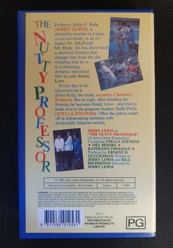 VHS Tape-Jerry Lewis As The Nutty Professor Vintage- Nostalgia- (Aussie Seller) - Picture 2 of 2