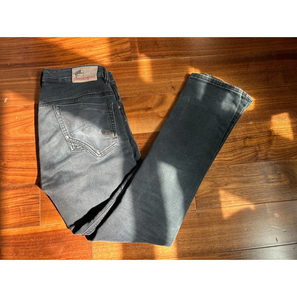 Vintage PARASUCO Denim Jeans Double Stitched Size 32 Blue/Black Cotton - Image 2 of 4