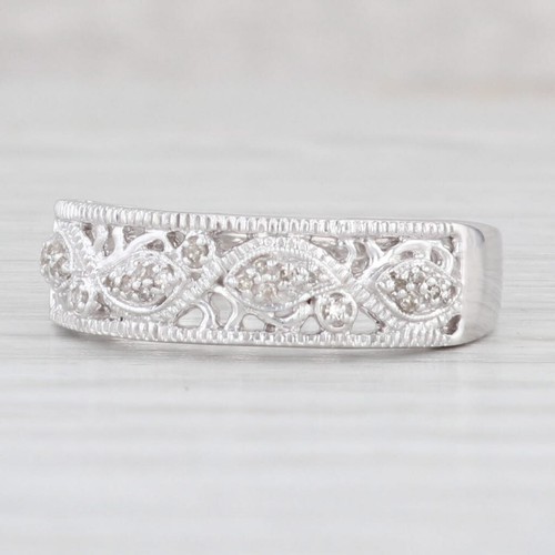 Neu Diamant Ring 10k Weißgold Größe 7 vorsteckbar Hochzeit Jahrestag Band