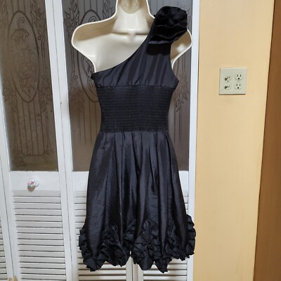 DAISY Ladies Black Floral One-Shoulder Fit & Flare Dress | eBay