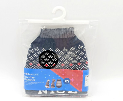 Vibrant Life Holiday Sweater Top XS Dog / Cat Pet Naughty Or Nice Cold Weather