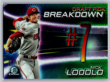 Nick Lodolo 2019 Bowman Draft Chrome Scout Pick Breakdown Green /99 BSB-NL