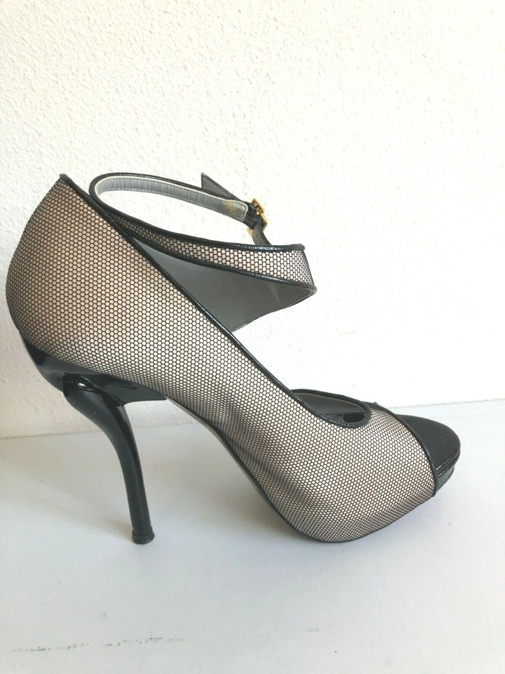 GEORGINA GOODMAN черный / голая сетка D'Orsay платформе насосы каблуки 37,5 ~ EUC - Изображение 3 из 4