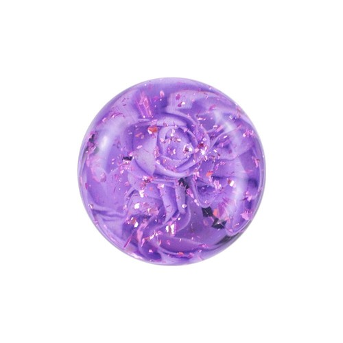 10cm JDM Clear All Purple Glitter Real Rose Flower Manual Gear Stick Shift Knob - Picture 5 of 10