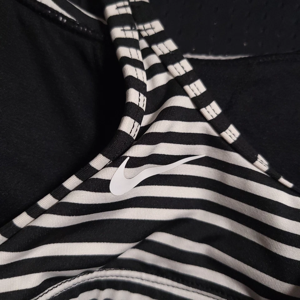 Nike Sport Layered Mesh 1 Piece Swimsuit Women's Large Black Removable Cups - Image 4 of 4