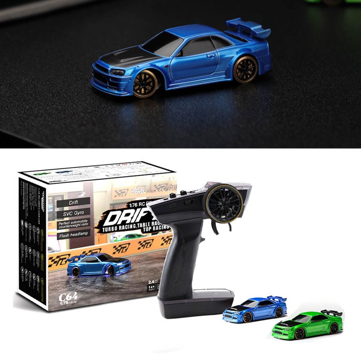 Voiture télécommandée micro drift 1/76 Turboracing TB-C64