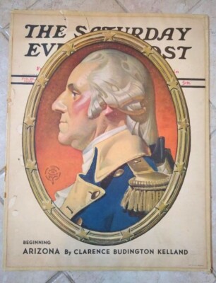 Vintage POSTER of The Saturday Evening Post Feb 25, 1939 George Washington