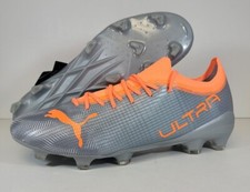 Puma Ultra 2.4 FG/AG Men's Soccer Cleats Size 12 Silver Neon Citrus 106698-01