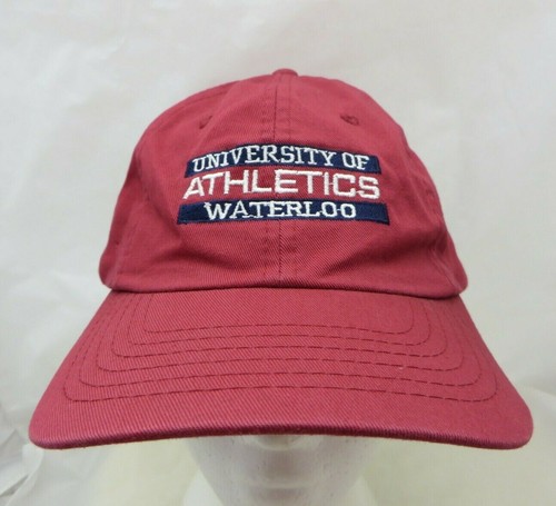 University Waterloo Athletics baseball cap hat adjustable v red