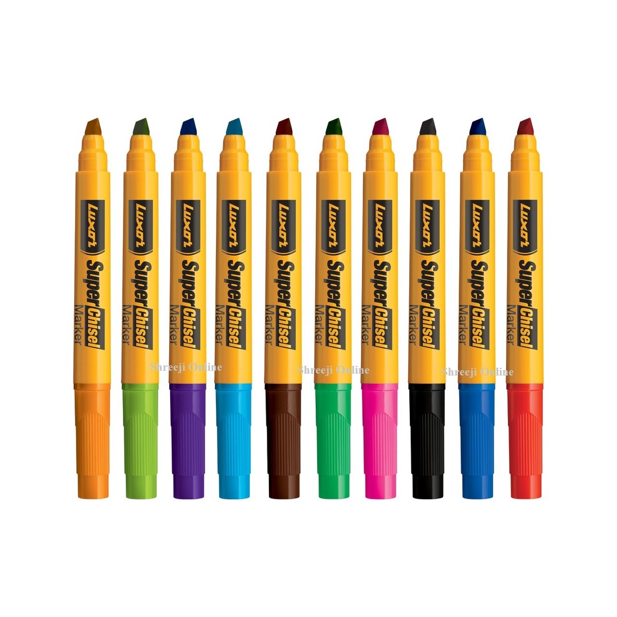 CHISEL TIP Marker Pens 10 Vibrant Colour Markers Pack of 10