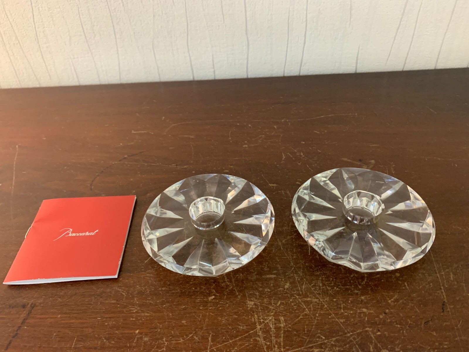 2 Baccarat Crystal Candle Holders (Lot Price)