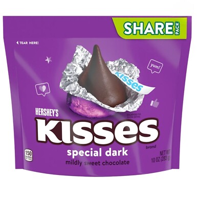   New Exclusive Hershey Kisses Special Dark Mildly Sweet Chocolate 10oz