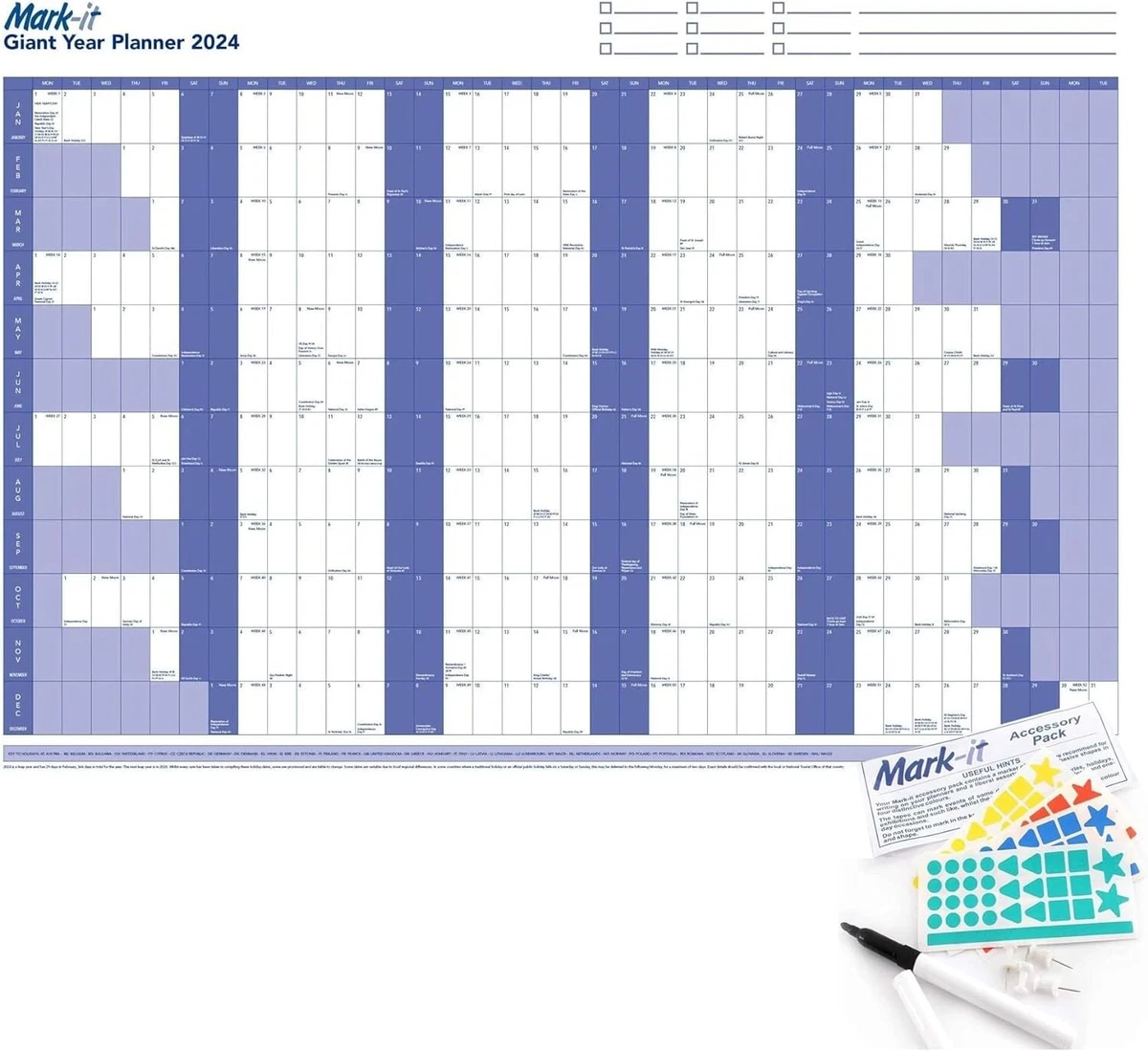 MARK IT 2024 Wall Calendar Planner Laminated Giant 2024 Yearly 80 x 115cm | eBay mark-it-2024-wall-calendar-planner-laminated-giant-2024-yearly-80-x-115cm-ebay