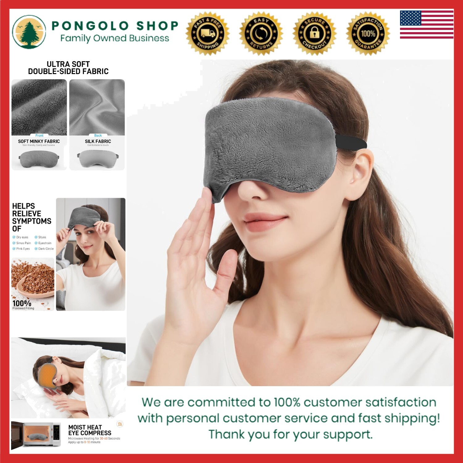Microwave Heated Eye Mask for Dry Eyes Relief and Relaxation-image