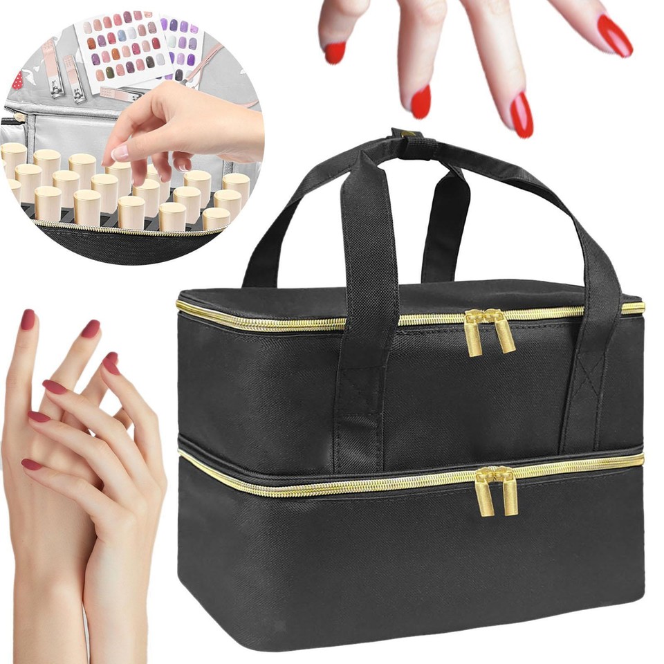 Nail Polish Storage Bag Double Layer Nail Polish Holder for Perfume