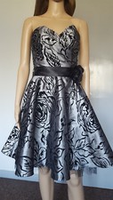 ❤️ Size 4-6 MKONE silver black floral textured sleeveless occasion dress 1302