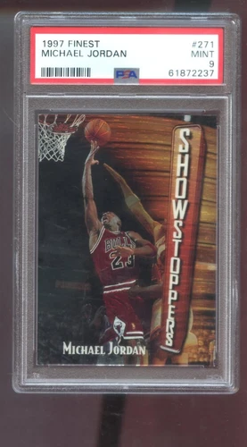 1997-98 Topps Finest 271 Michael Jordan Showstoppers PSA 9 Graded Card NBA 97-98