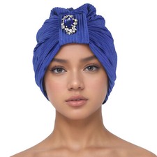 Indian Women Pleated Turban Hijab Hat Muslim Hair Loss Chemo Cap Bonnet Wrap Hat