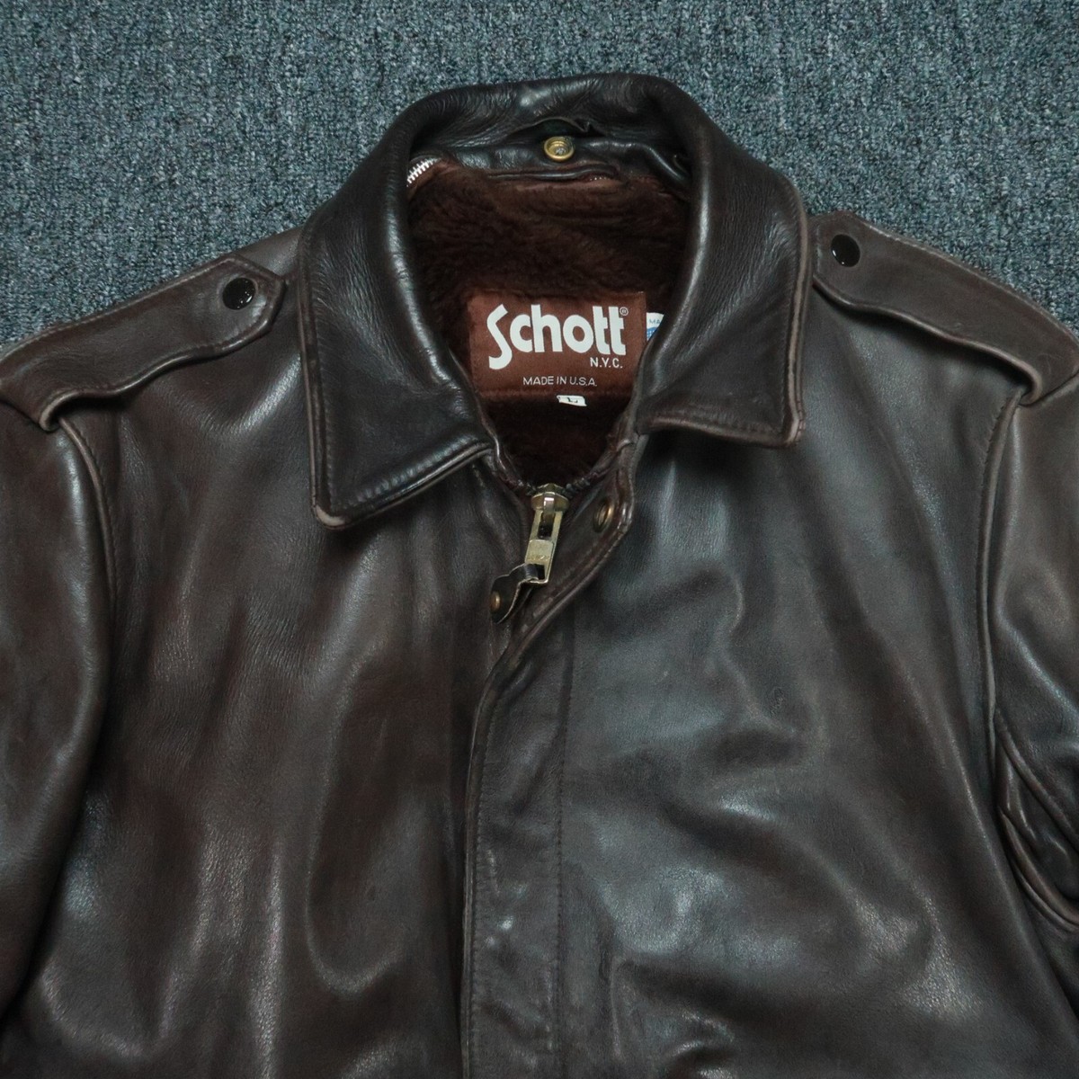 Schott made in USAダークブラウン スエード ジャケット schott ショット 茶タグ スエード レザー ブルゾン ジャケット