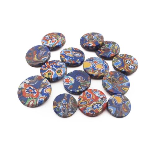 Lot (13) Czech vintage millefiori cane glass cabochons - Picture 2 of 3