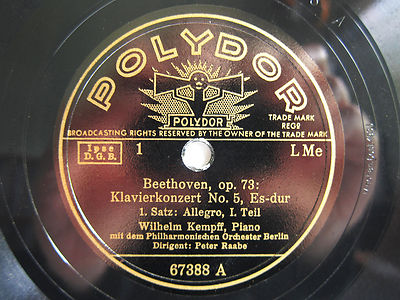 5x 78rpm BEETHOVEN PIANO CONCERTO No.5 - KEMPFF & RAABE - GREAT CONDITION !