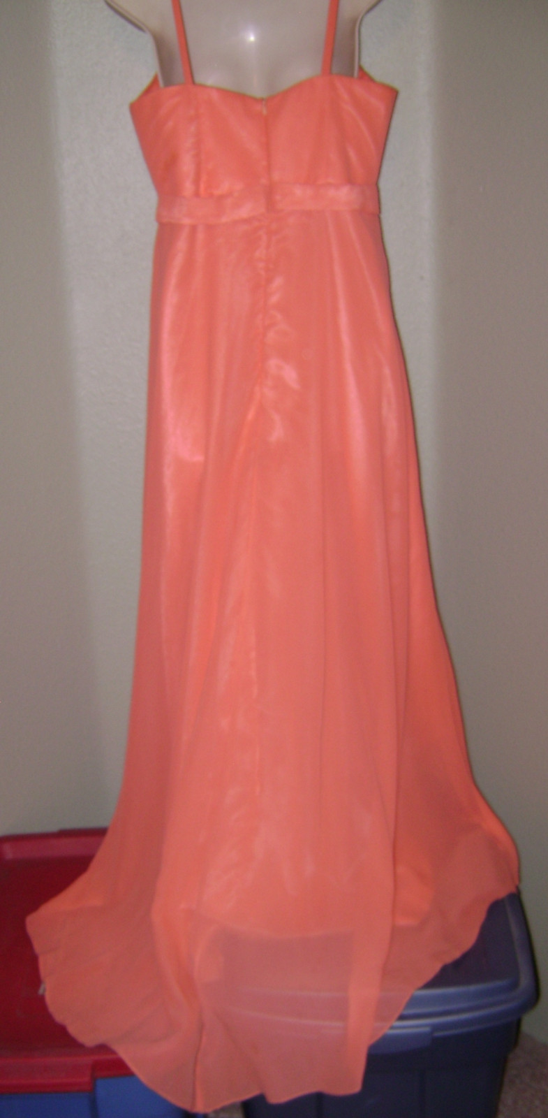 STUNNING! SalmonPeach Formal long gown*dress sz M Fi… Gem