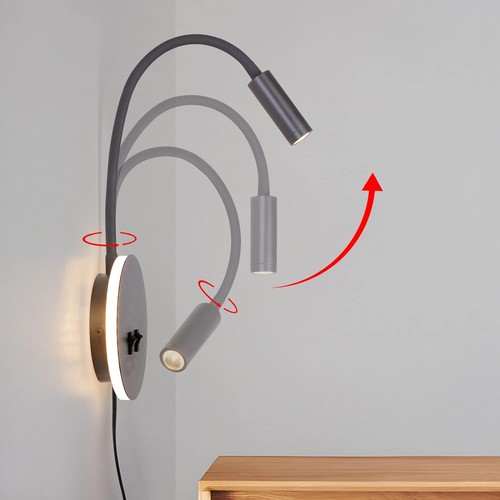LED Bettleuchten Leselampen Schwenkbar Bettlampe mit Schalter Wandleuchte 10W - Zdjęcie 4 z 12