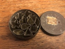 Vintage Set Miniature Mini Tin Cookie Cutters Macy s Sugar Baking Kitchen Pastry