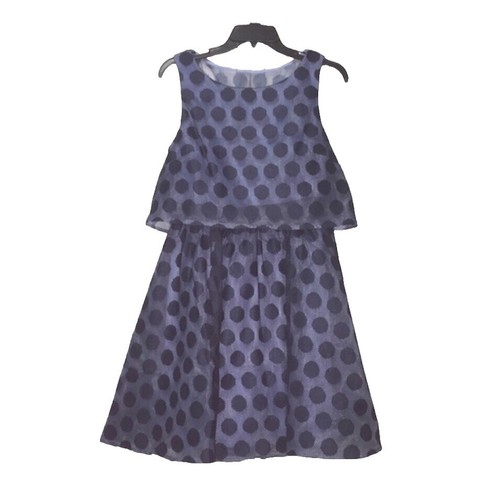 Betsey Johnson Dress Womens 0 Blue Polka Dot Wrap Ruffle Classic High Low |  eBay