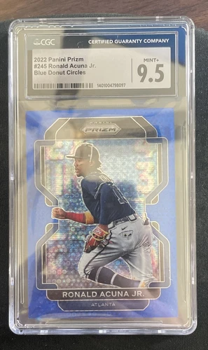 2022 PANINI PRIZM BLUE DONUT CIRCLES RONALD ACUNA JR. 033/199 CGC 9.5 Braves