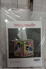 Mary Maxim Chickadee and Apple Blossom Plastic Canvas Tissue Box Cover Kit