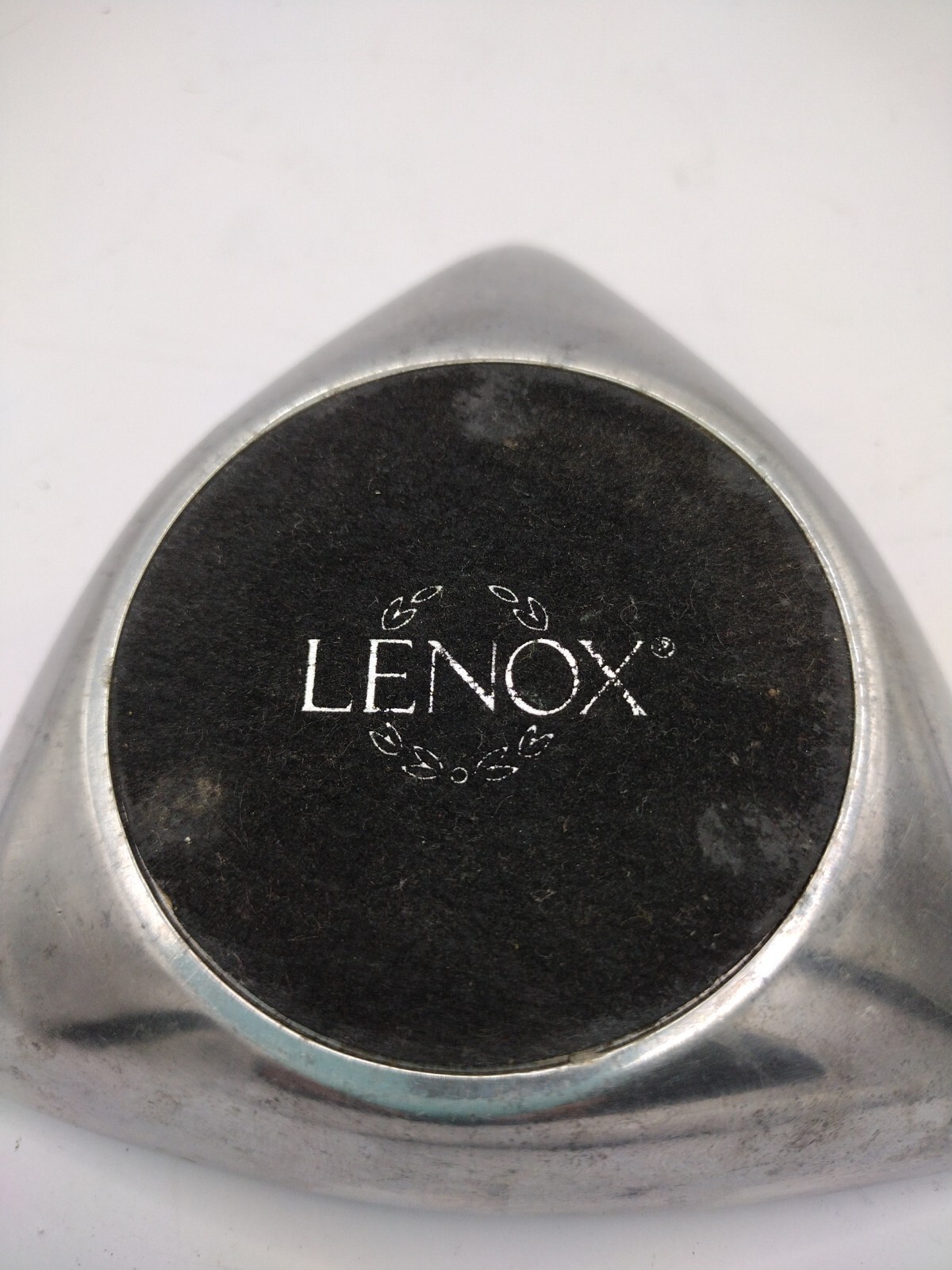 Art Lenox Spyro Metalware Shape Triangle Candle Holder.