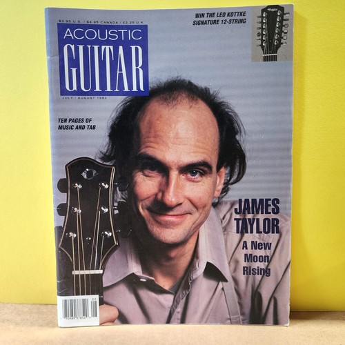 James Taylor Acoustic Guitar Magazine JULY/AUGUST 1992 Preston Reed Peter rowan - Picture 2 of 7