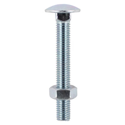METALMATE M6 Cup Square Carriage Bolt Hex Nut Timber Dome Head Coach Screw Zinc Plated