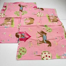 the company store kids pillowcase pair pink horses barn equestrian cotton