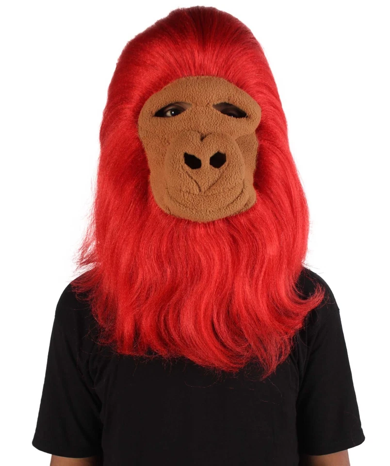 HPO Hairy Unisex Ape Mask and Bodysuit Costume Tinsel, Multiple Colors - Image 2 of 4