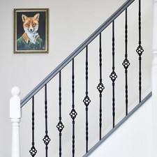 Double Twist & Basket Metal Stair Spindle - Spindle Only