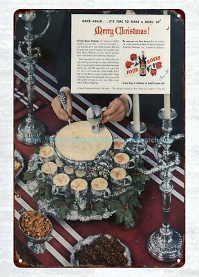 Once again' it's time to make a bowl of Merry Christmas, 1939 Four Roses metal