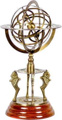 18 Inch Brass Armillary With Working Compass, Lion Brass Armillary Sphere X-mas.