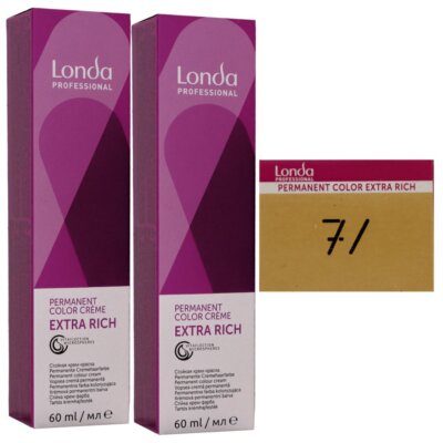 Londa Professional permanente Cremehaarfarbe Extra Rich 2 x 60 ml 7/ mittelblond