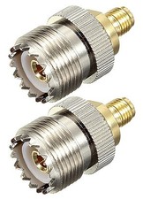 2 PCS Adapter Connector Converter SMA Female (No Pin) to UHF Female SO-239