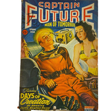 Captain Future science fiction Pulp Spring 1944 Earle Bergey Virgil Finlay