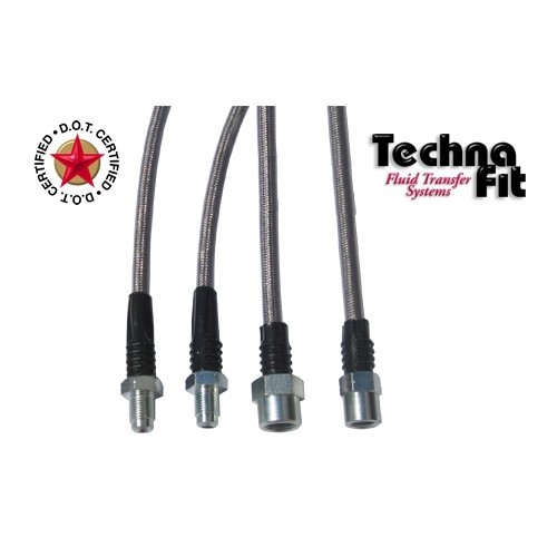 For 2008-2015 Audi R8 FRONT + REAR Techna-Fit Stainless Steel Braided Brake Line