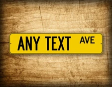 Personalized Yellow And Black Any Text Street Sign "4x18" Novelty Road Sign