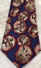 DUCKS UNLIMITED Vintage Silk Necktie Neck Tie Duck Hunting Dress Made In USA