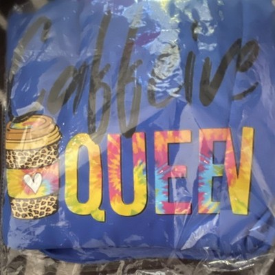 Caffeine Queen Women's Pullover Sweatshirt Blue Multicolor Coffee Graphic Print