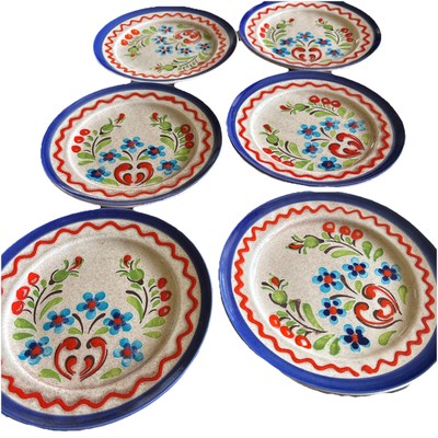 Mazurka Formano Handpainted Salad Plates Set Of 6. 7.5 Inches