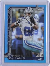 2025 Topps Chrome #76 CeeDee Lamb Blue Refractor #/150